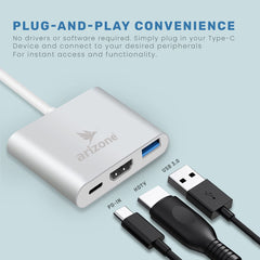ARIZONE CONVERTER ADAPTER TYPE-C TO HDTV+USB3.0+PD
