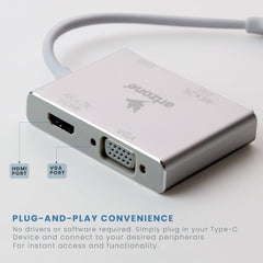 ARIZONE CONVERTER ADAPTER TYPE-C TO HDTV+VGA+DVI+USB