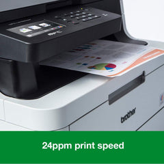 Brother MFC-L3750CDW Colour Laser Printer - All-in-One, Wireless/USB 2.0, Printer/Scanner/Copier/Fax Machine, 2 Sided Printing, 24PPM, A4 Printer, Small Office/Home Office Printer