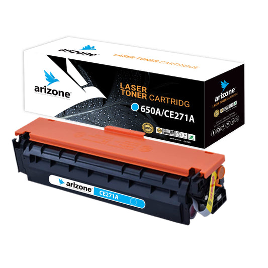 Arizone Toner Cartridges CE271A 650A for HP Color LaserJet Enterprise CP 5500 Series CP5520 Series CP5525DN CP5525N CP5525 Series CP5525XH M750dn Cyan