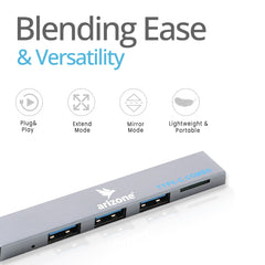 Arizone® USB HUB XL-5012 (4 PORT COMBO) 3*USB 2.0/1*TF