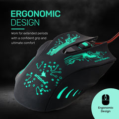 Arizone® USB K7 Gaming Mouse, 6 Buttons with Scroll Wheel Wired Optical Mouse