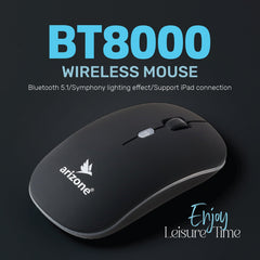 Arizone® Mouse BT8000 Computer Mouse for Laptop, PC, Chromebook, Notebook, Silent Click, Wireless Connection Mouse