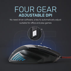 Arizone® USB G5Wired Optical Mouse , Four Gear Adjustable DPI Economic Design