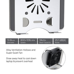 Arizone® Laptop Cooling Pad NB68 v3.1, Laptop Cooler with 1 Quiet Fans for 15.6-17 Inch Gaming Fan Stable Stand, 7 Height Adjust,