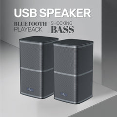 Arizone® Portable Laptop/Desktop USB 2.0 Powered Multimedia Speaker with AUX Input, deep bass 3.5mm Audio Input