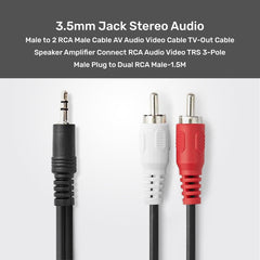 UP CABLE AUDIO 2*1 1.5M BLK