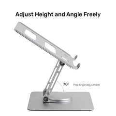 Arizone® Laptop Stand, Portable Adjustable Aluminium Laptop Riser Holder for Desk, Foldable Ventilated Cooling Computer Support Stand