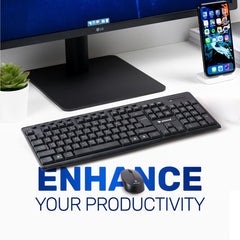 Arizone® Wireless Keyboard and Mouse Combo MK-1623 Wireless Compact Keyboard and Mouse Combo for Windows,Compatible with PC, Laptop - Black