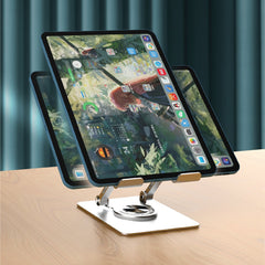 Arizone® Tablet Stand 360° Rotating iPad Holder Adjustable Desktop Tablet Riser Foldable Aluminium