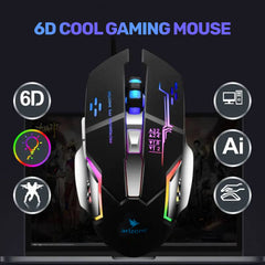 Arizone® G501 Wireless Gaming Mouse with Lights 2.4 Ghz Rechargeable mouse, Durable & Silent Click