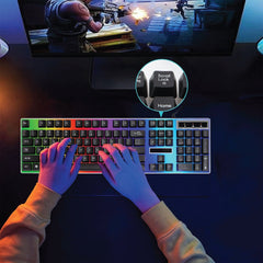 UP Exodus 860 Keyboard - Wired Keyboard for Windows, USB Plug and Play, Full Size, Spill Resistant