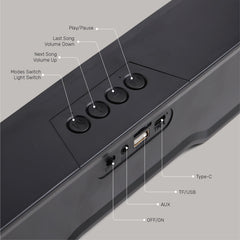 Arizone® Computer Speakers for PC Desktop Monitor, Bluetooth V5.0 PC Sound Bar - Wireless/Wired USB-Powered, Superb Stereo Sound, with Gradient RGB Lighting - Combine/Separate to Customize Your Desk