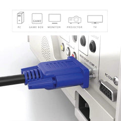 ARIZONE VGA Cable 1.5M 3+6 BLK Computer PC Laptop to Monitor Screen Projector with VGA Plug Port