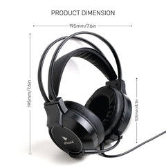 Arizone 7.1 RGB Gaming Headset with Dual Input- USB and 3.5mm Jack, Detachable Microphone, 90° Rotatable Earcups (Black)