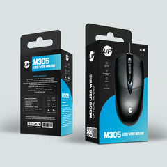 UP M305 Wired Mouse,Black USB Wired Computer Mouse with Ergonomic Design