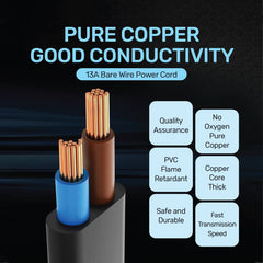 UP CABLE POWER PRINTER 1.5M BLK