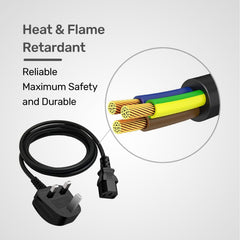 ARIZONE CABLE POWER DESKTOP 1.8M Reliable Pure Copper Wire for Computers, TVs, Monitors, and More