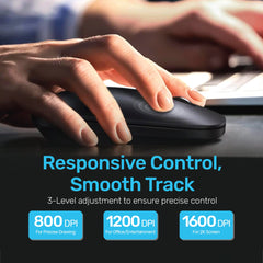 Arizone® Mouse BT8000 Computer Mouse for Laptop, PC, Chromebook, Notebook, Silent Click, Wireless Connection Mouse