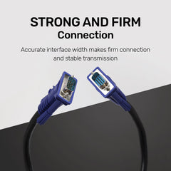 ARIZONE VGA Cable 1.5M 3+6 BLK Computer PC Laptop to Monitor Screen Projector with VGA Plug Port