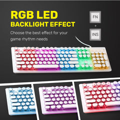 ARIZONE© MK 20 Mechanical Keyboard 104 Keys Green Axis Backlit Office E-sports Game Keyboard Wired USB Desktop Computer Notebook Universal
