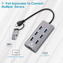Arizone® USB HUB T-3628 (7 PORT HUB) 1*USB 3.0/6*USB 2.0