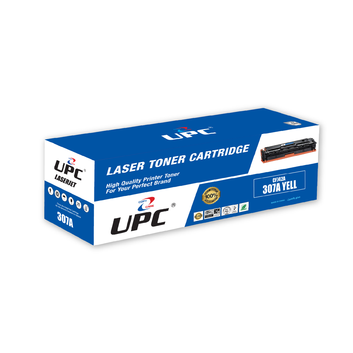 UPC Toner Cartridges 307A CE742A Yellow Replacement for HP Color LaserJet & HP Color LaserJet Professional CP5200 Series CP5220 Series CP522 CP5225DN CP5225N CP5225 Series CP5225XH.