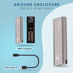 ARIZONE ENCLOSURE SSD M.2 NVME+NGFF
