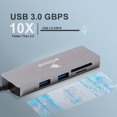 Arizone® USB HUB T-3625 (6 in 1) 1*USB 3.0/2*USB 2.0/USB-C PD/SD/TF