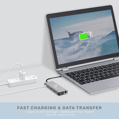 Arizone® USB HUB T-1101 (11 in 1) 1*USB 3.0/3*USB 2.0/HDMI/RJ45/VGA/USB C PD/SD TF/3.5mm100Mbps