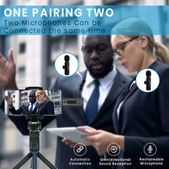 Arizone® Wireless Microphone, Dual Portable Handheld Dynamic Karaoke Mic with Rechargeable Receiver, Cordless Karaoke System for PA System, Speaker, Amplifier, Family Party, Singing, Meeting