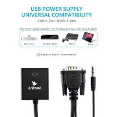 ARIZONE CONVERTER ADAPTER VGA TO HDTV