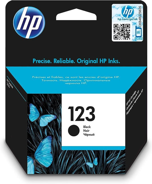 Hp 123 Black Original Ink Cartridge [F6V17Ae] | Works With Hp Deskjet 2130, 2620, 2630, 2632, 3639 Printers