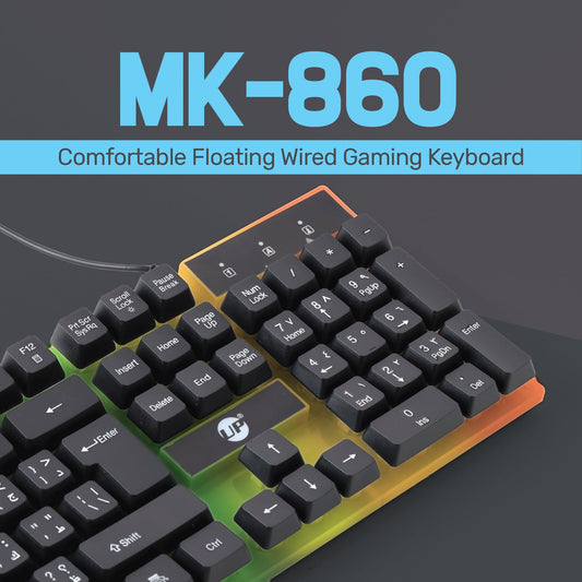 UP Exodus 860 Keyboard - Wired Keyboard for Windows, USB Plug and Play, Full Size, Spill Resistant