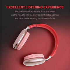 UP P9 Bluetooth Wireless Headset Over-Ear Headphone (Red)