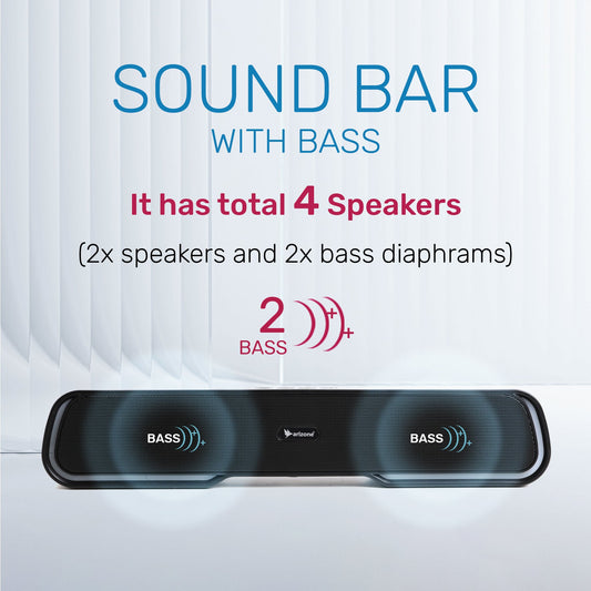 Arizone® Computer Speakers for PC Desktop Monitor, Bluetooth V5.0 PC Sound Bar - Wireless/Wired USB-Powered, Superb Stereo Sound, with Gradient RGB Lighting - Combine/Separate to Customize Your Desk