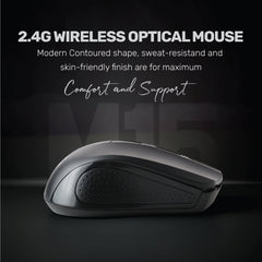 UP M15Wireless Rechargeable Mouse with Mouse, USB Computer Mouse for Laptop, PC, Chromebook, Notebook, Silent Click, 15M Wireless Connection Mouse Black