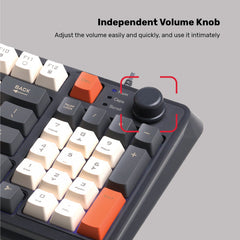 Arizone® Gaming Keyboard,Wired RGB K90 with 94 Keys Independent Volume Knob.Compact Keyboard for PC/Mac Gamer, Typist, Travel, Easy Carry on Trip