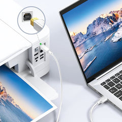 ARIZONE CABLE PRINTER USB 10M WHITE High Speed Cable Printer for HP, Canon, Scanner Cable A USB Male to B Printer Male (Compatible with Computer, Printer, White)