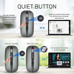 Arizone® Wireless Mouse S09 Bluetooth 2.4G USB Adapter Ultrafast Scrolling Tablet Mouse