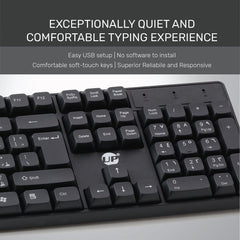 UP MK-1625 Wireless Compact Keyboard and Mouse Combo for Windows, Compatible with PC, Laptop - Black