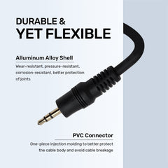 ARIZONE CABLE AUDIO 1*1 1.5M BLK Gold Plated Design Audio Adapter Audio Lead, Car Auxiliary Audio cable Cord Stereo Jack Cable ( 1.5 Meter)