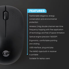 UP M204 Wireless 2.4 GHZ Mouse USB Optical Scroll for PC Laptop Rechargeable Mouse
