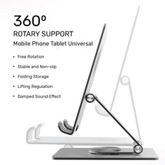 Arizone®  Tablet Stand 360° Rotating iPad Holder Adjustable Desktop Tablet Riser Foldable Aluminium