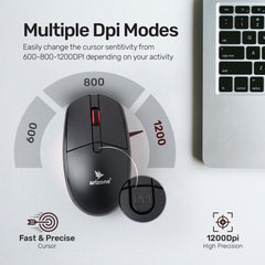 Arizone® 1000PRO USB Reliable Wireless Connection Mute and Silent Mouse