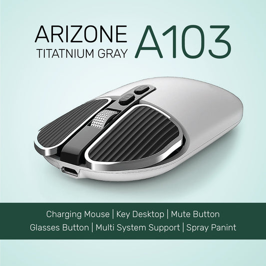 Arizone® Wireless Mouse A103 Bluetooth 2.4G USB Adapter Ultrafast Scrolling Tablet Mouse 4 Adjustable DPI Compatible