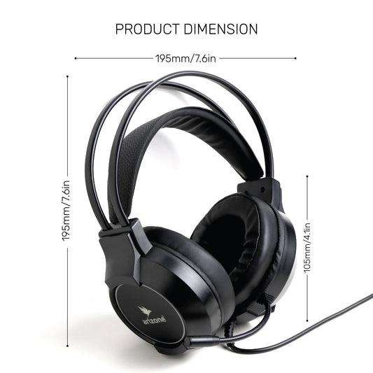 Arizone  7.1 RGB Gaming Headset with Dual Input- USB and 3.5mm Jack, Detachable Microphone, 90° Rotatable Earcups (Black)