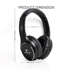 Arizone Wireless Headphone & Headset - Dual Function - Built in Reverb Technology - Black Color - Noise Cancellation - Light Weight - Multi-Device Connectivity