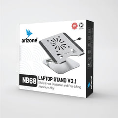 Arizone® Laptop Cooling Pad NB68 v3.1, Laptop Cooler with 1 Quiet Fans for 15.6-17 Inch Gaming Fan Stable Stand, 7 Height Adjust,