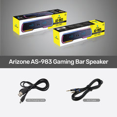 Arizone® Computer Speakers for PC Desktop Monitor, Bluetooth V5.0 PC Sound Bar - Wireless/Wired USB-Powered, Superb Stereo Sound, with Gradient RGB Lighting - Combine/Separate to Customize Your Desk